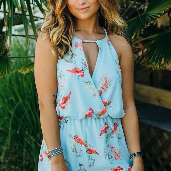le kate Pants - Flamingo Print Romper M